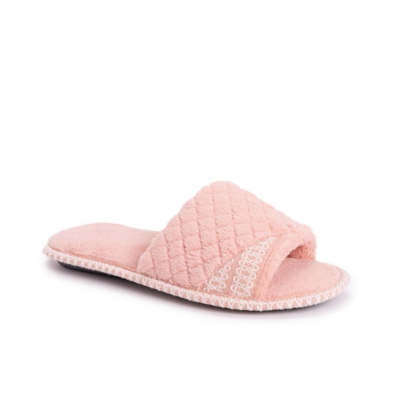 Muk Luks Pink Quilted Slippers - Picture 1 of 7